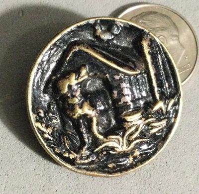 Dog, Doghouse and Bowl with Rooster