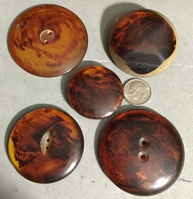 FIVE BAKELITE FAUX TORTOISE