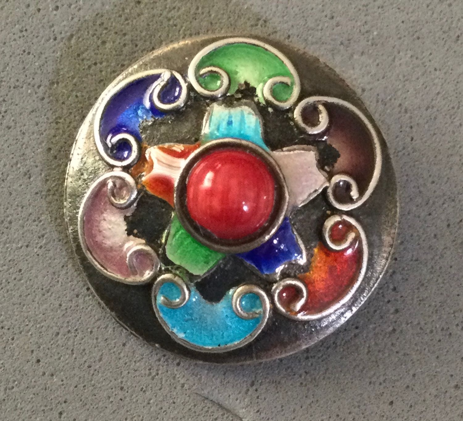 SILVER COLORFUL CLOISONNÉ ENAMEL, SMALL