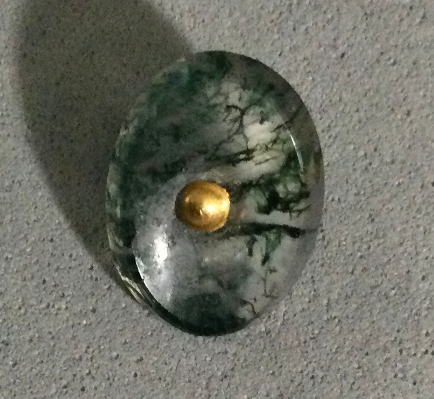 OVAL MOSS AGATE, PINSHANK, SMALL
