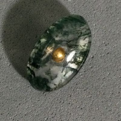OVAL MOSS AGATE, PINSHANK, SMALL