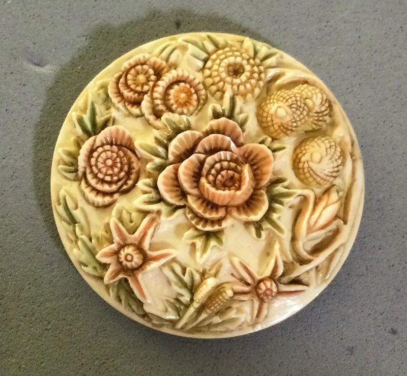 CONTEMPORARY “NATURAL MATERIAL” CARVED FLORAL, LARGE