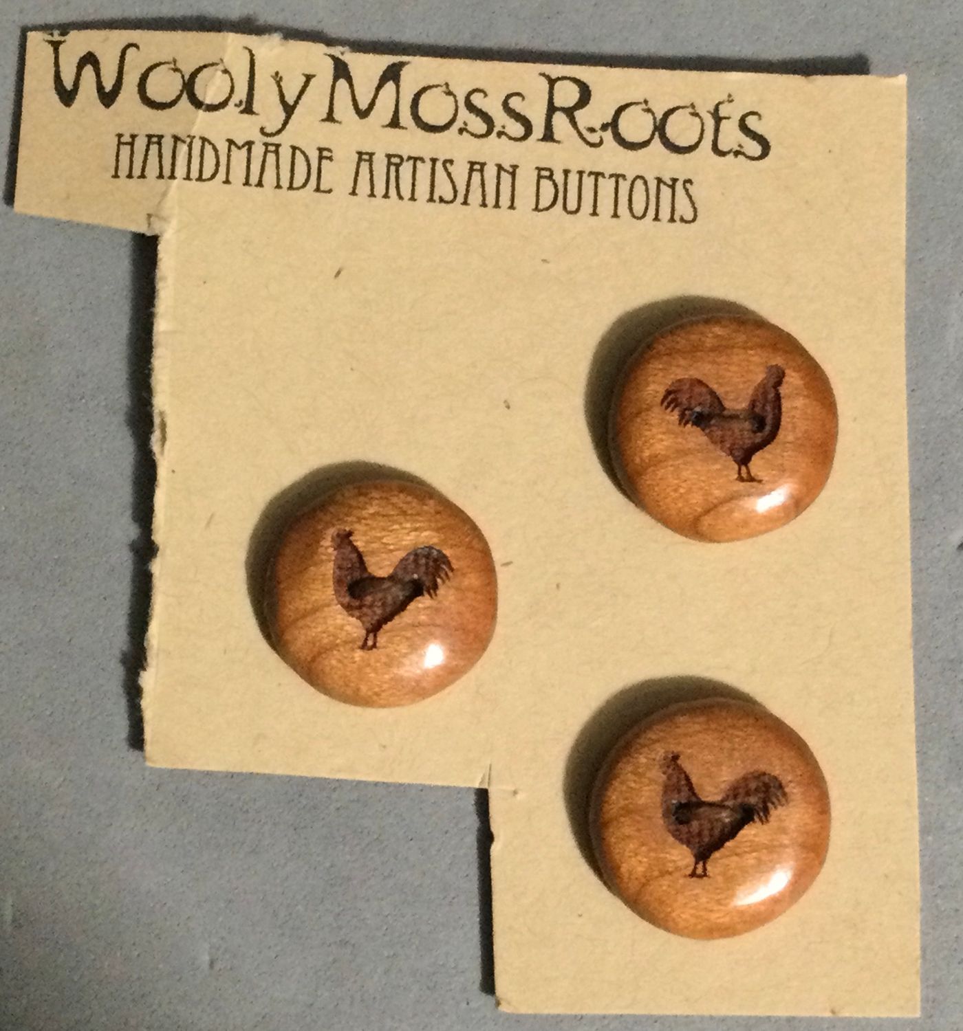 WOOLY MOSS ROOTS LASER CUT WOODEN ROOSTERS