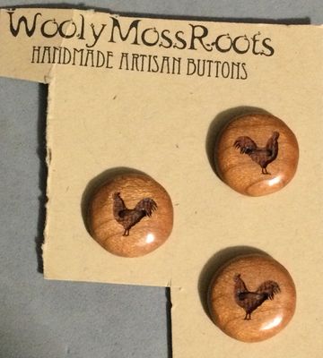 WOOLY MOSS ROOTS LASER CUT WOODEN ROOSTERS