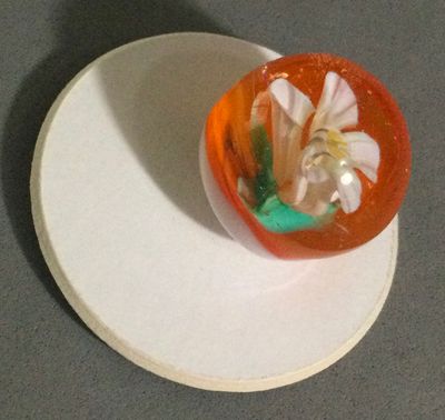 Mary Gaumond Orange Blossom Paperweight 2014 Florida Favor Button