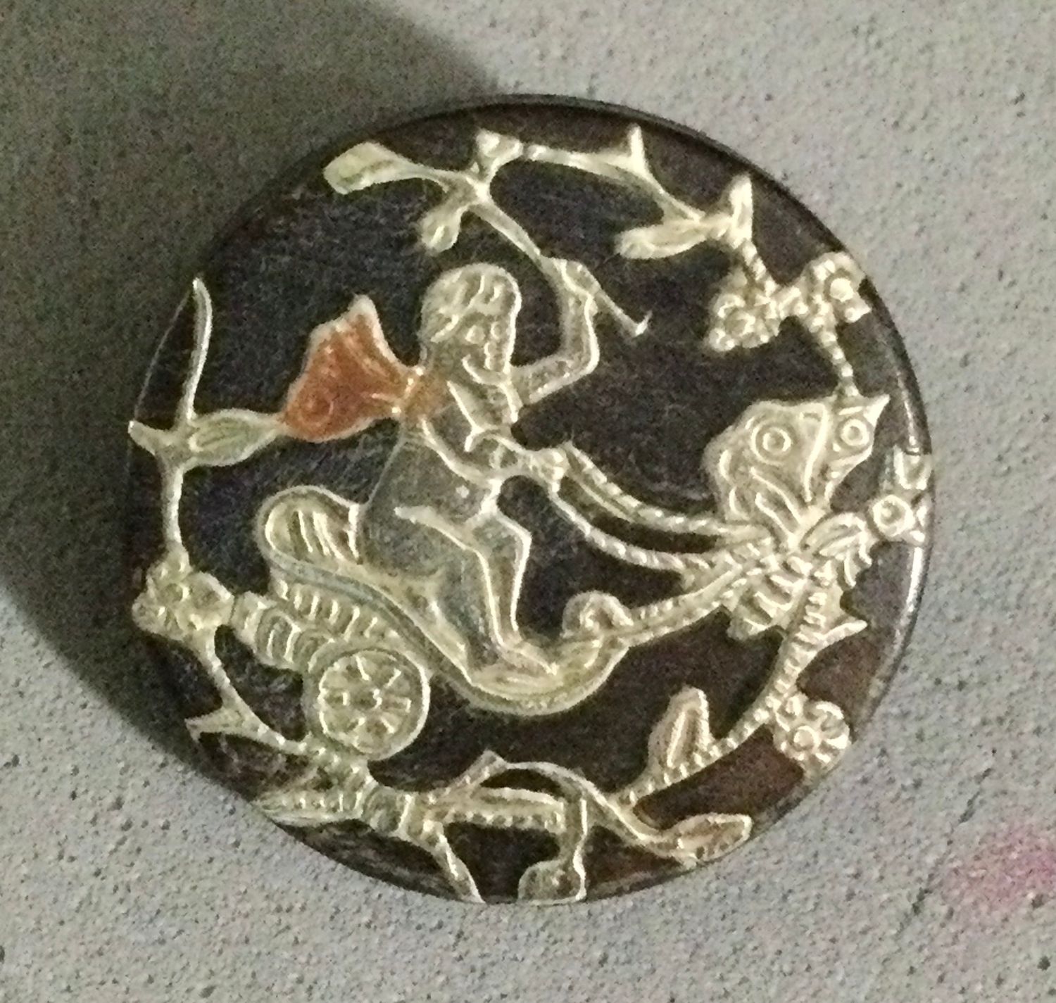 Silver Inlay in Horn, Small