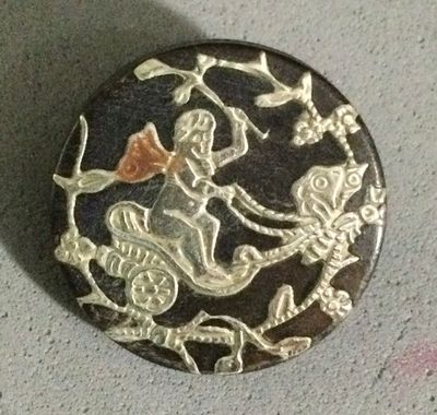 Silver Inlay in Horn, Small