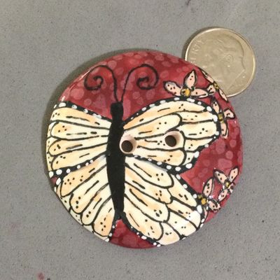 DAMYANAH  STUDIO  Butterfly, sew-through ceramic