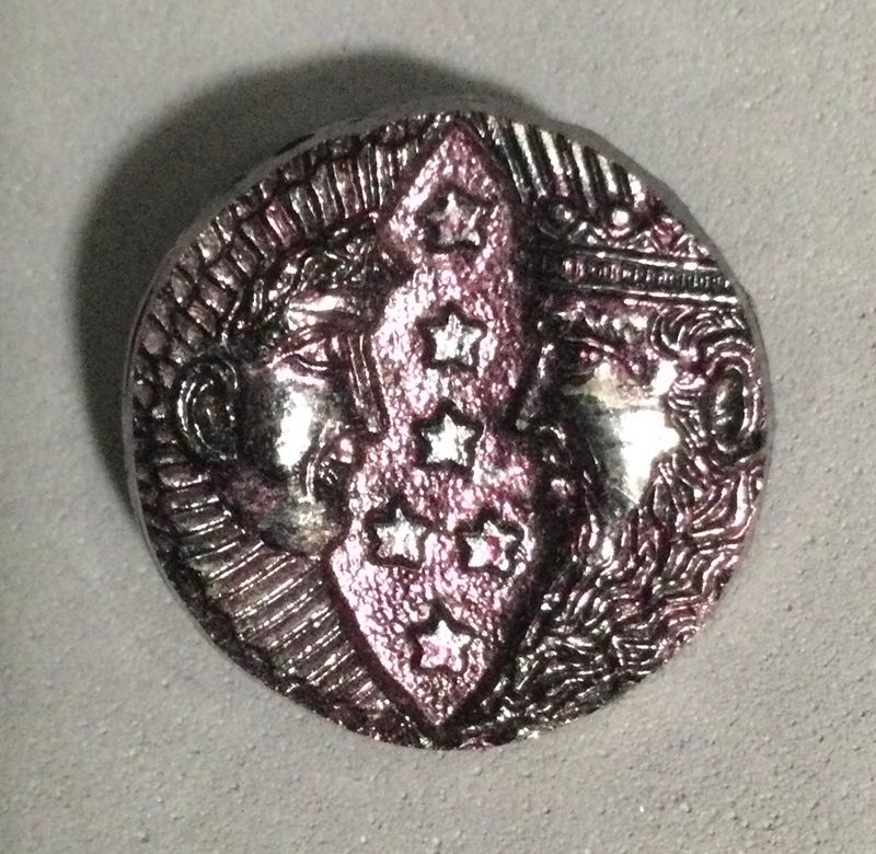 Sol and Luna, Silver-lustered Black Glass with Raspberry Tint, Medium