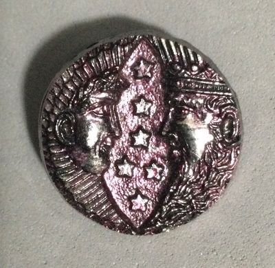 Sol and Luna, Silver-lustered Black Glass with Raspberry Tint, Medium