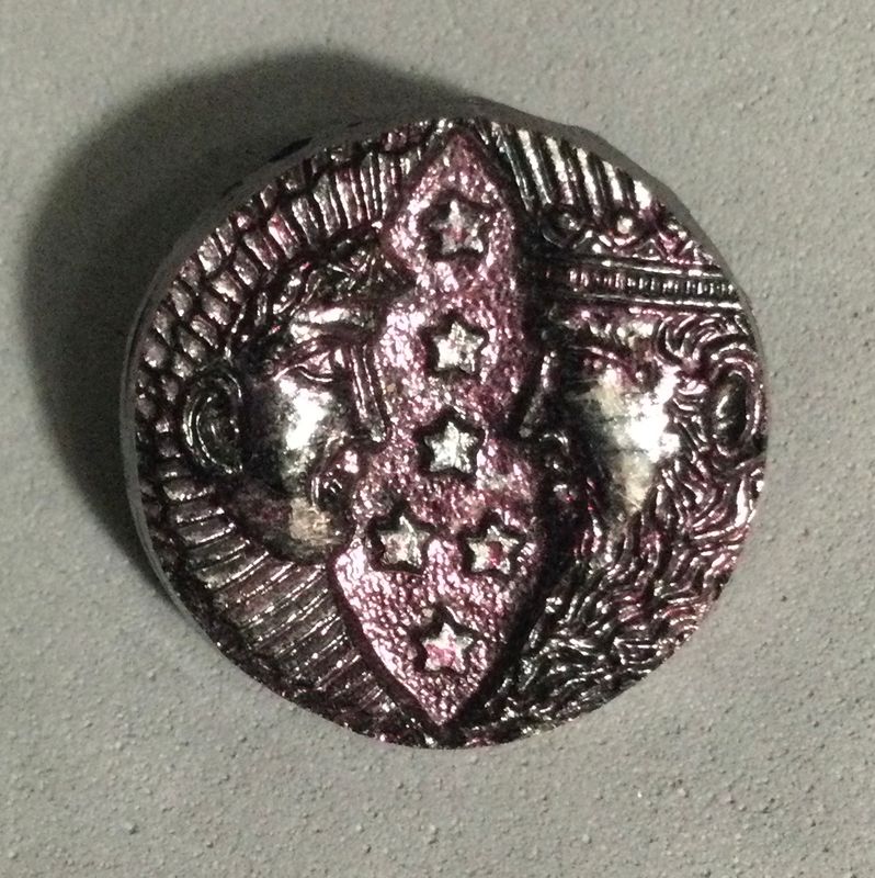 Sol and Luna, Silver-lustered Black Glass with Raspberry Tint, Medium