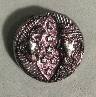 Sol and Luna, Silver-lustered Black Glass with Raspberry Tint, Medium