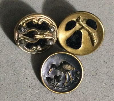Three Fabric background buttons, Small