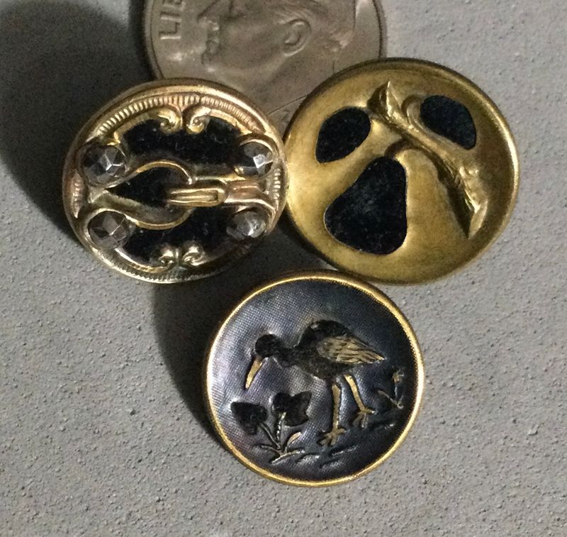 Three Fabric background buttons, Small