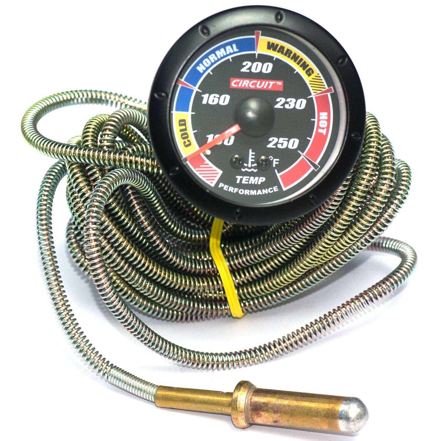 Universal Water Temperature Gauge Mechanical Type 144 Inches, Dial Background Color: Black