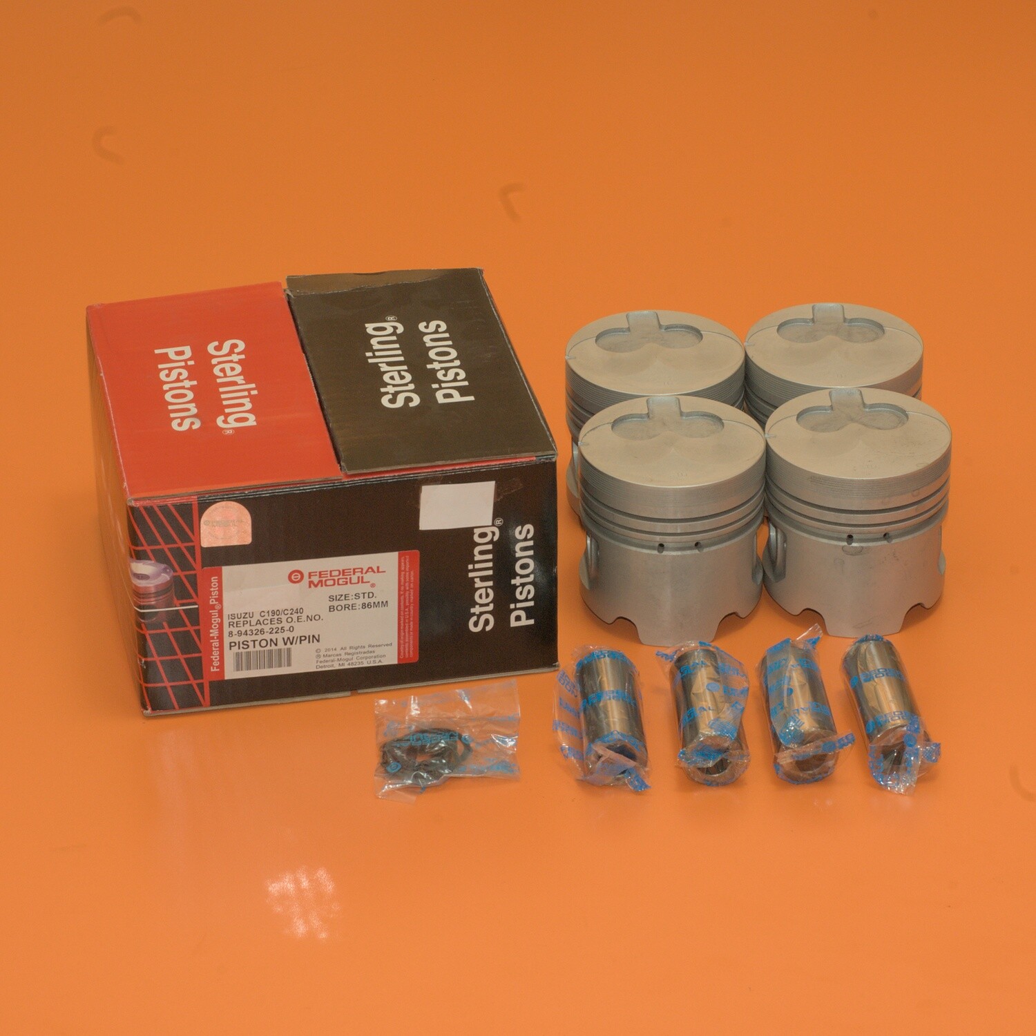 Federal Mogul Piston Set Standard Size Fits Isuzu C190 C240 3 Grooves