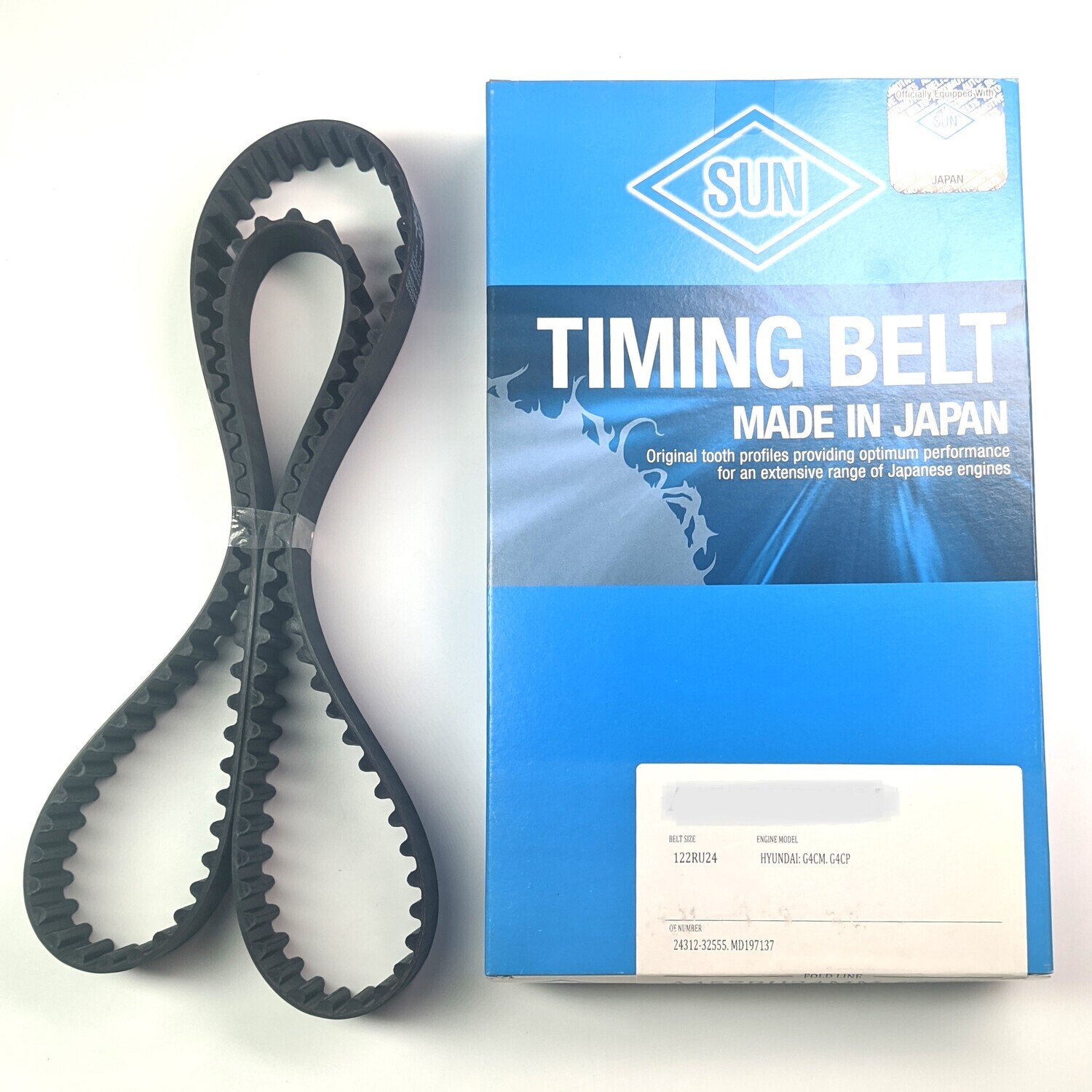 Sun 122x24 mm 122RU24 Timing Belt Fits Hyundai Sonata G4CM C4CP Mitsubishi Chariot Galant 4G63