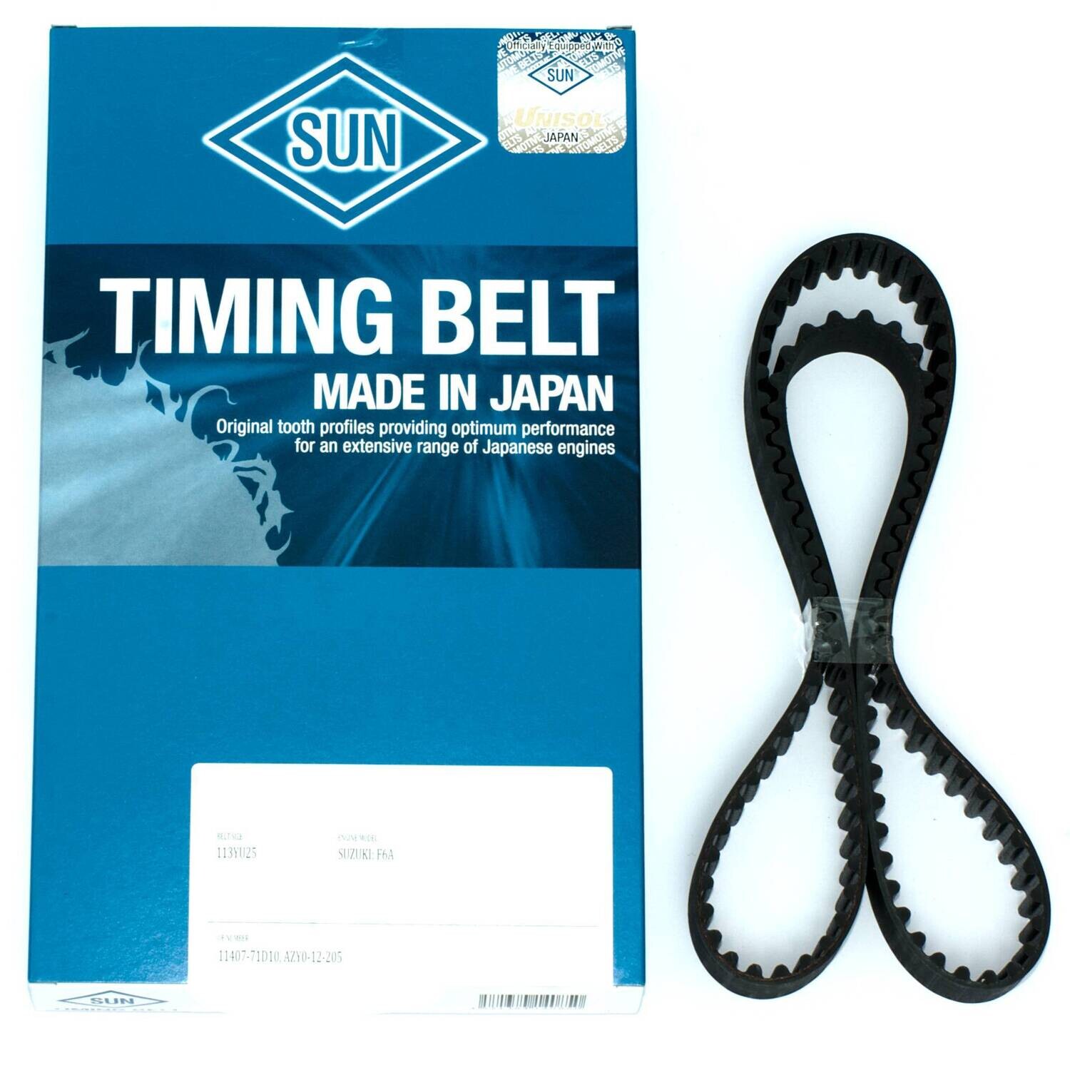 Sun A356YU100 113YU25 Timing Belt Fits Suzuki Carry Every Alto Cervo Mode DB51T DD51T F6A Non-Turbo