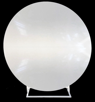 White round acrylic backdrop