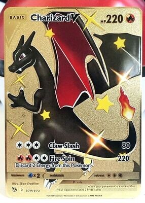 ⭐Carte Pokémon Dracaufeu Charizard V Shiny 79/73 PSA Métal Gold Card Métallique⭐