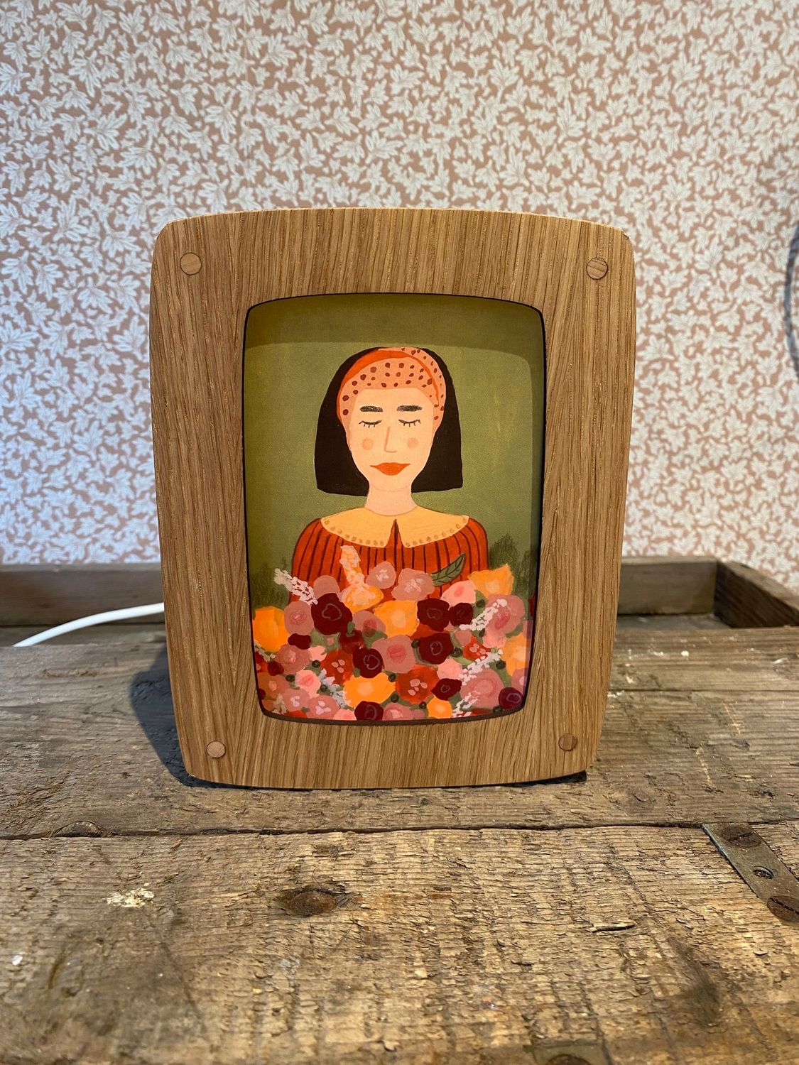 Postcardlamp Oak