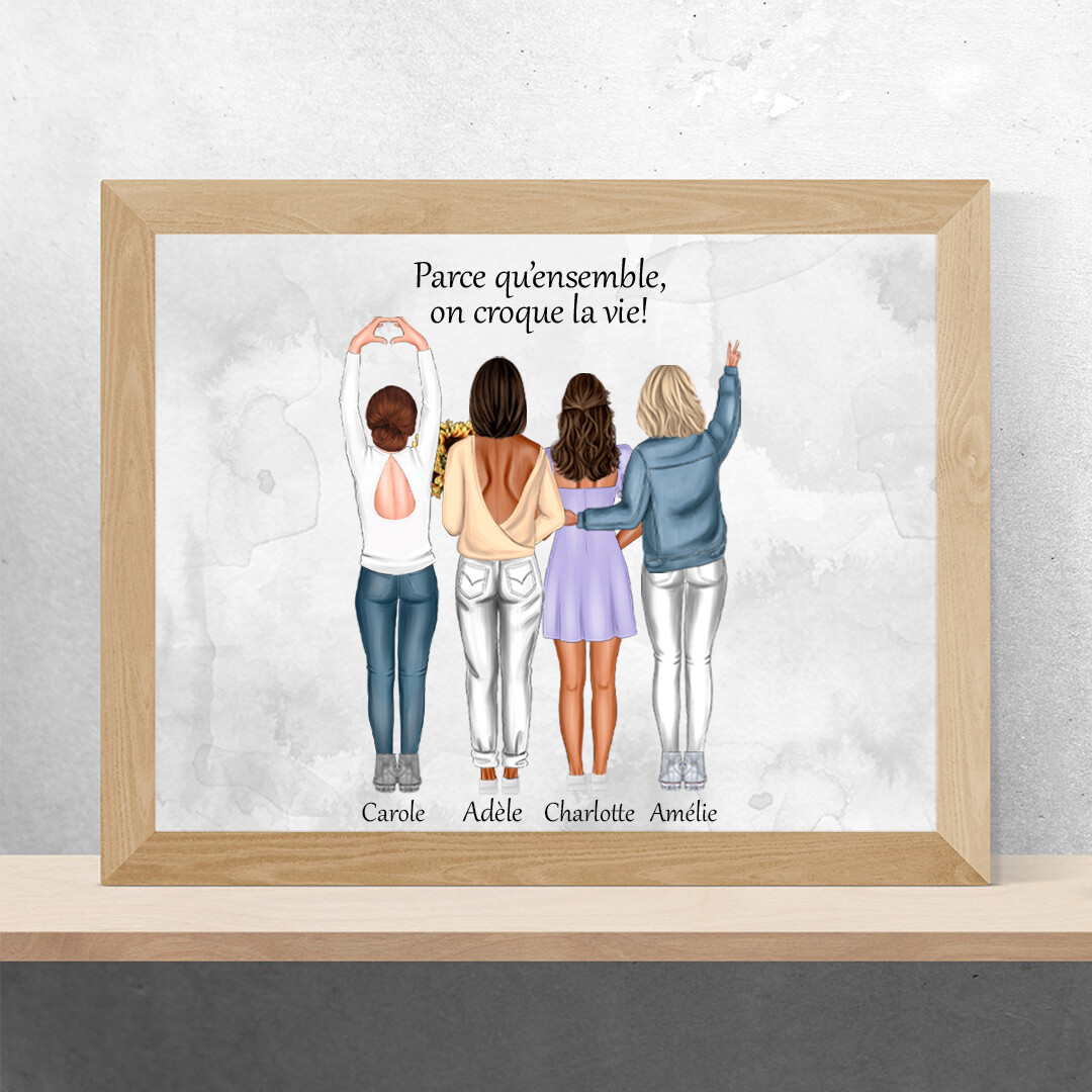 Portrait d&#39;amitié, Soeurs, Collègues  | Cadeau d&#39;anniversaire