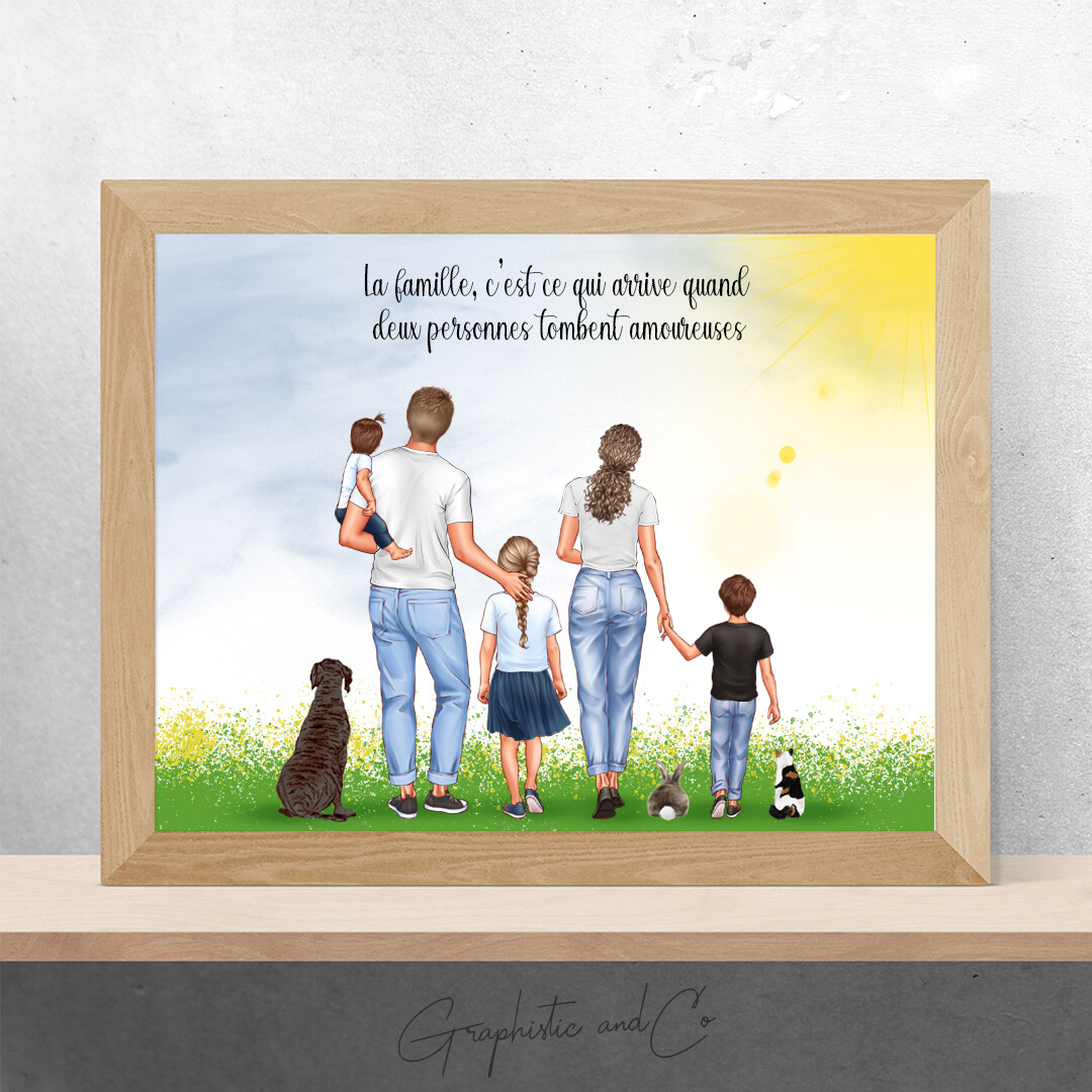 Portrait de Famille &quot;champêtre&quot; avec animal de compagnie