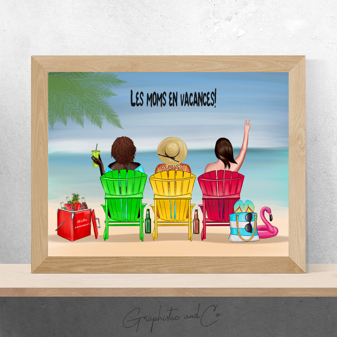 Portrait d&#39;été &quot;à la Plage&quot; | Cadeau de vacances
