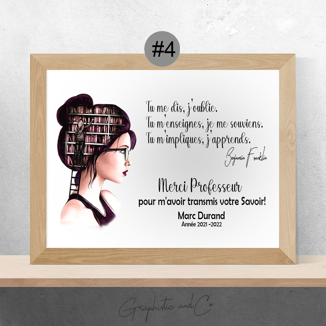 Illustration de Remerciement de &quot;Fin d&#39;études&quot; | Cadeau à la Maitresse, Nounou, Instituteur.
