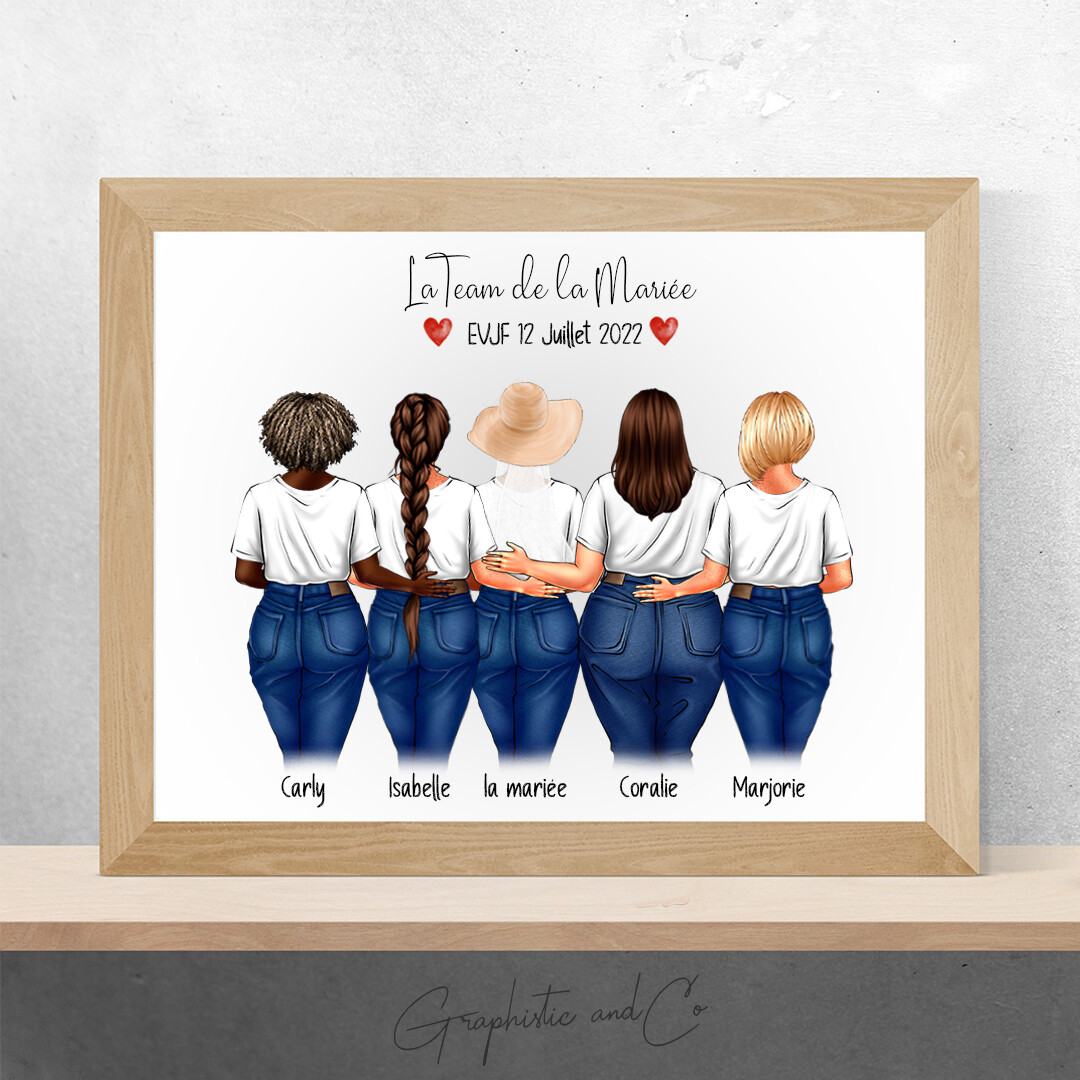 Portrait d&#39;amitié, Soeurs, Collègues | Cadeau de Bon Rétablissement | Joyeux anniversaire | EVJF