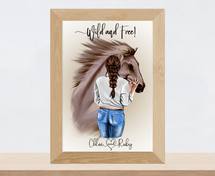 Cadeau pour Passionnés de Chevaux | Illustration Cheval &quot;Wild and Free&quot;