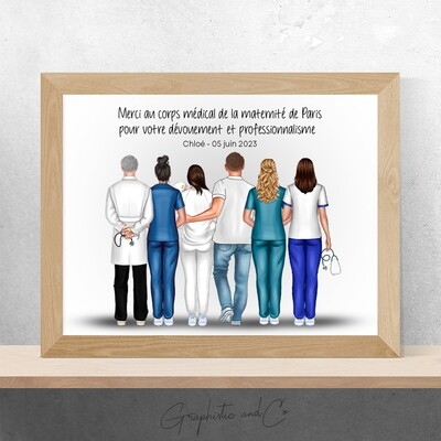 Portrait de nurses, infirmières, sage-femme, docteurs | Remerciement aux aides-soignants, corps médical