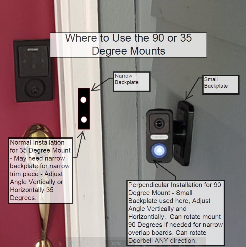 Wyze Doorbell Fixed Tilt Bracket 12 Degrees in Vertical