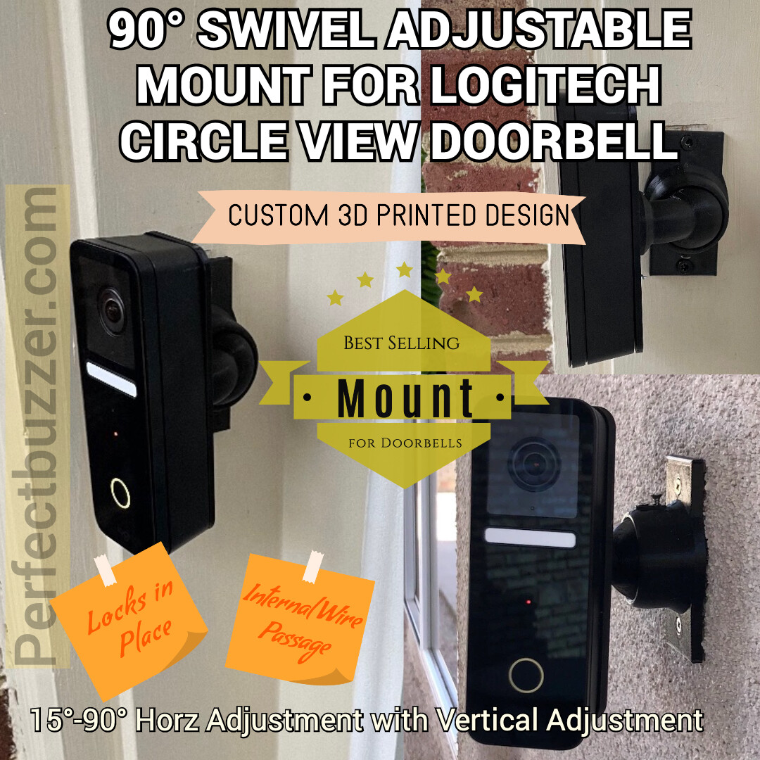 Logitech Circle View Video Doorbell 90 Degree Swivel Tilting Mount
