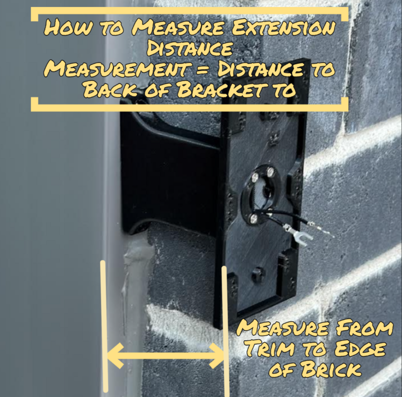 Doorbell Brick Extension for Narrow Trim Doorbell Locations - Multiple Extension Lengths Available