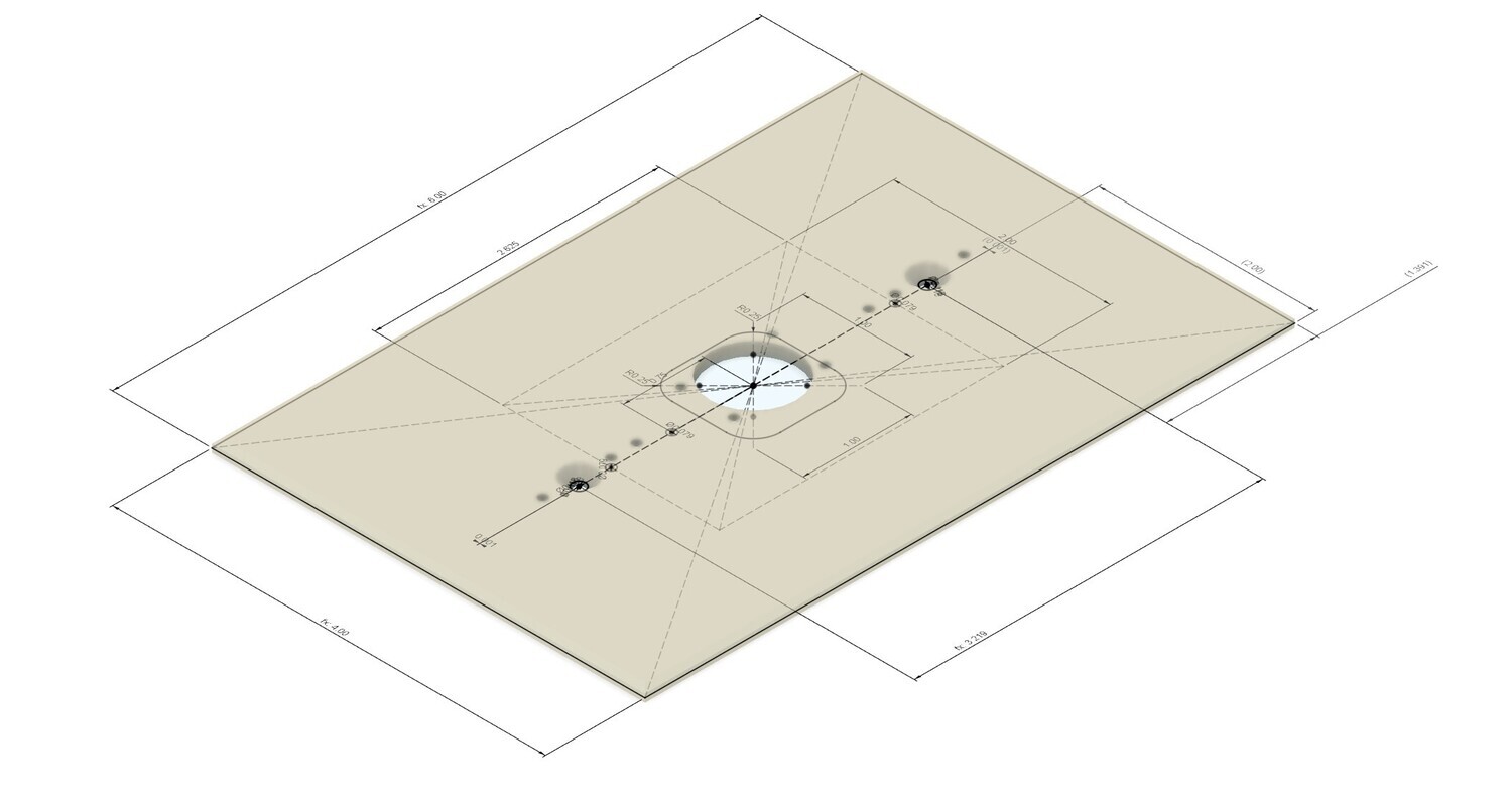 Custom Cover 6in x 4in Doorbell Adapter with 3.281in Gang Box Spacing
