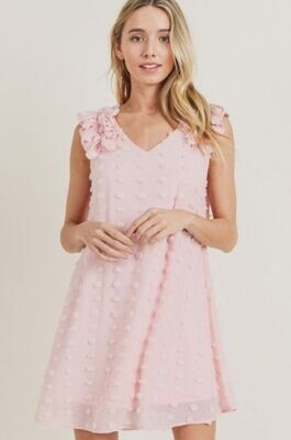Peach Swiss Dotted Dress