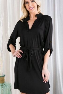 Black 3/4 Sleeve-Dress