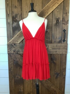 Red Thin Strap Dress
