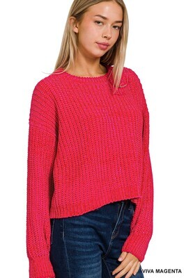 Chenille Crop Sweater