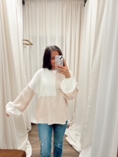 VMEB Colorblock Cream Sweater