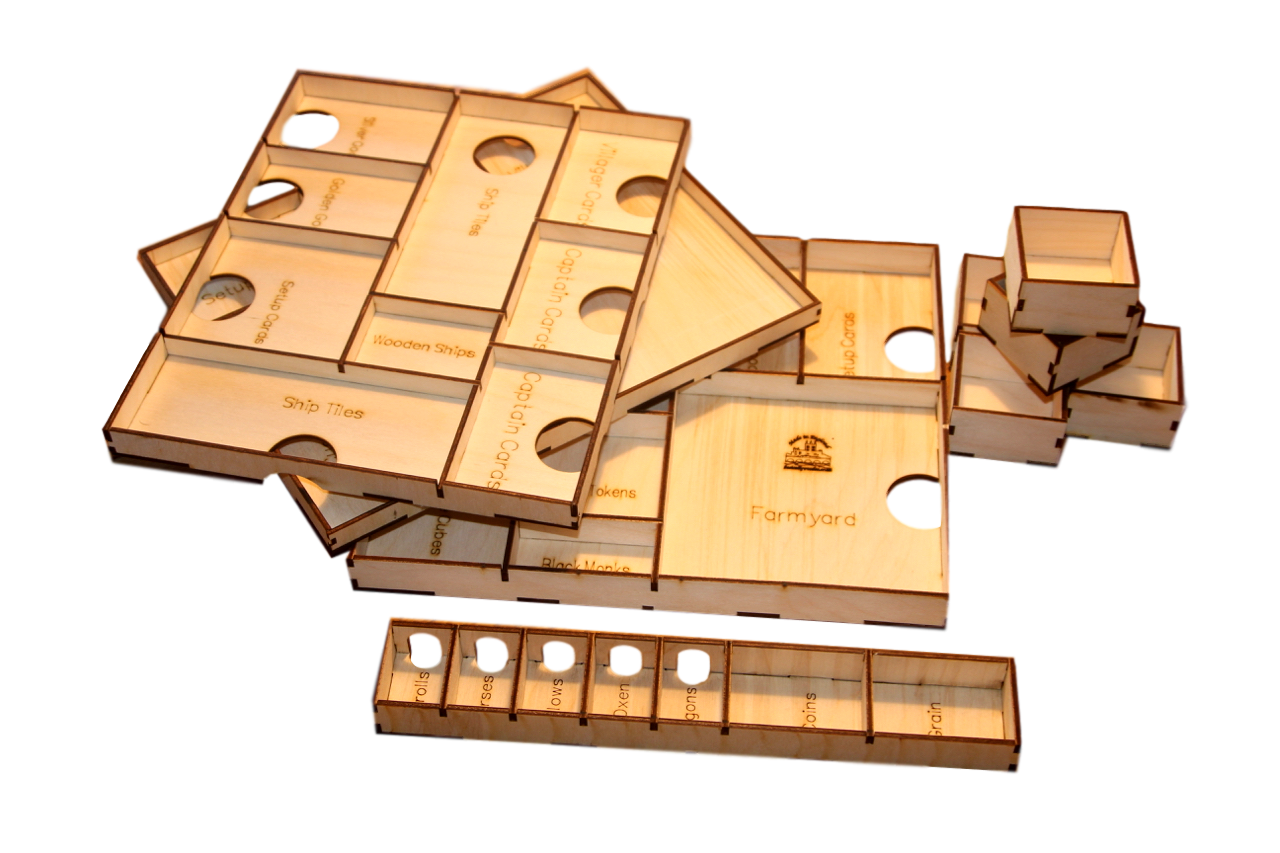 DIGITAL DXF DOWNLOAD FILE FOR ORGANISER COMPATIBLE WITH VILLAGE + PORT &amp; INN  THE  BOARD GAME