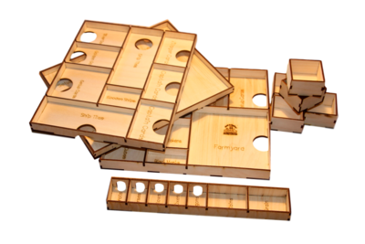 DIGITAL DXF DOWNLOAD FILE FOR ORGANISER COMPATIBLE WITH VILLAGE + PORT &amp; INN  THE  BOARD GAME