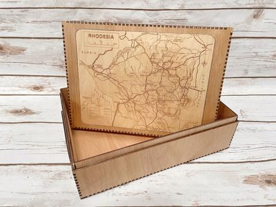 OLD RHODESIA MAP KEEPSAKE BOX