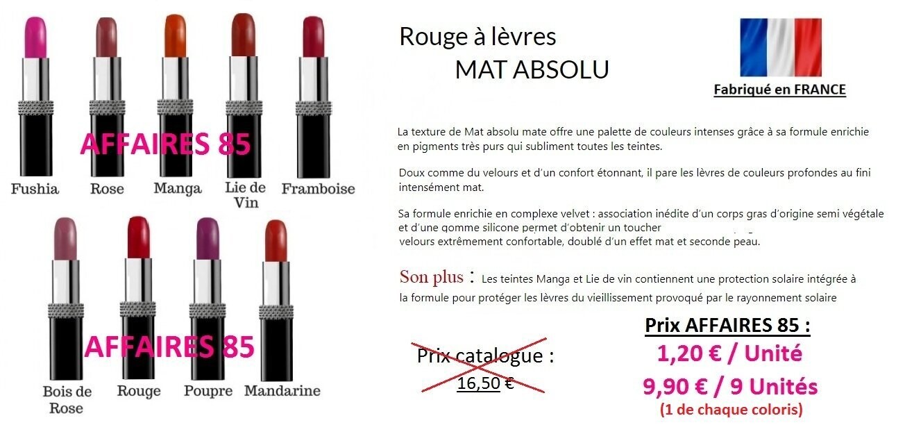 Lot de 9 Rouge à lèvres MAT