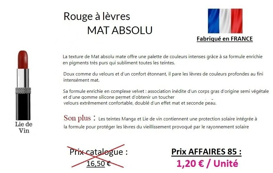 Rouge à lèvres MAT Lie de vin