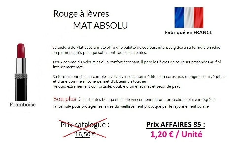 Rouge à lèvres MAT Framboise