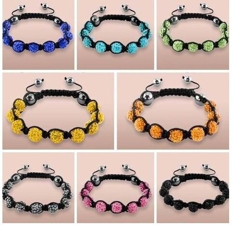 Lot de 6 bracelets Shamballa