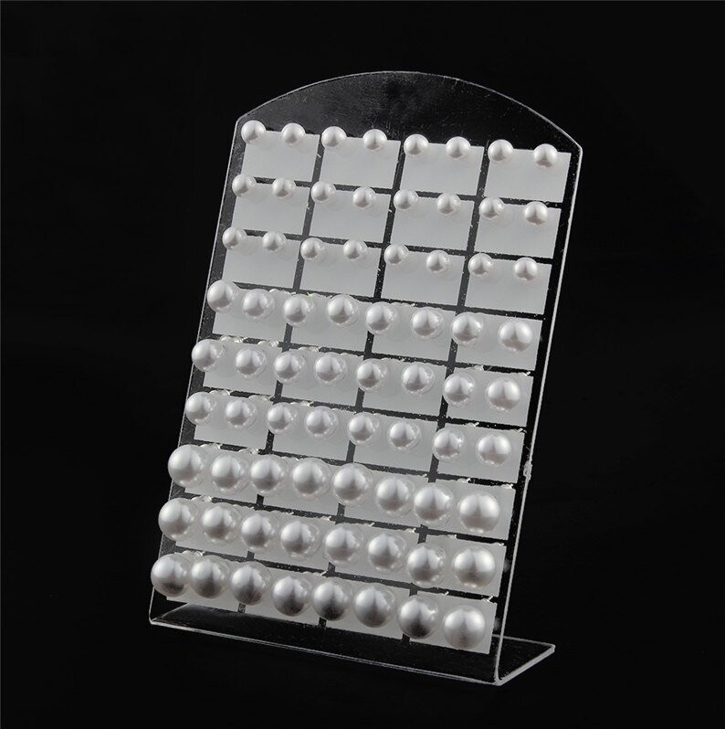 Lot de 36 paires de boucles d'oreilles Nacrée blanc