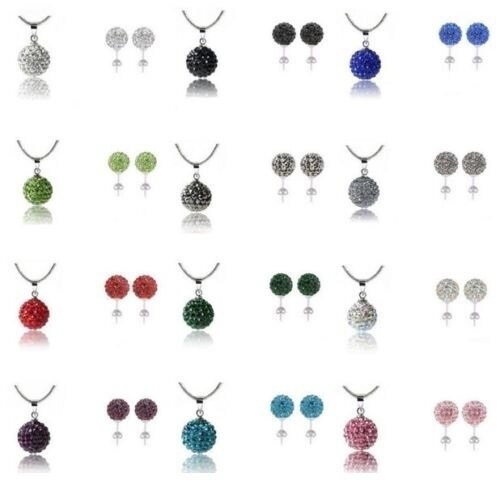 Lot de 5 parures shamballa boucles d'oreilles 10 mm